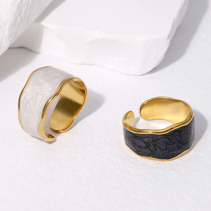 Gold Ring Black & White Adjustable