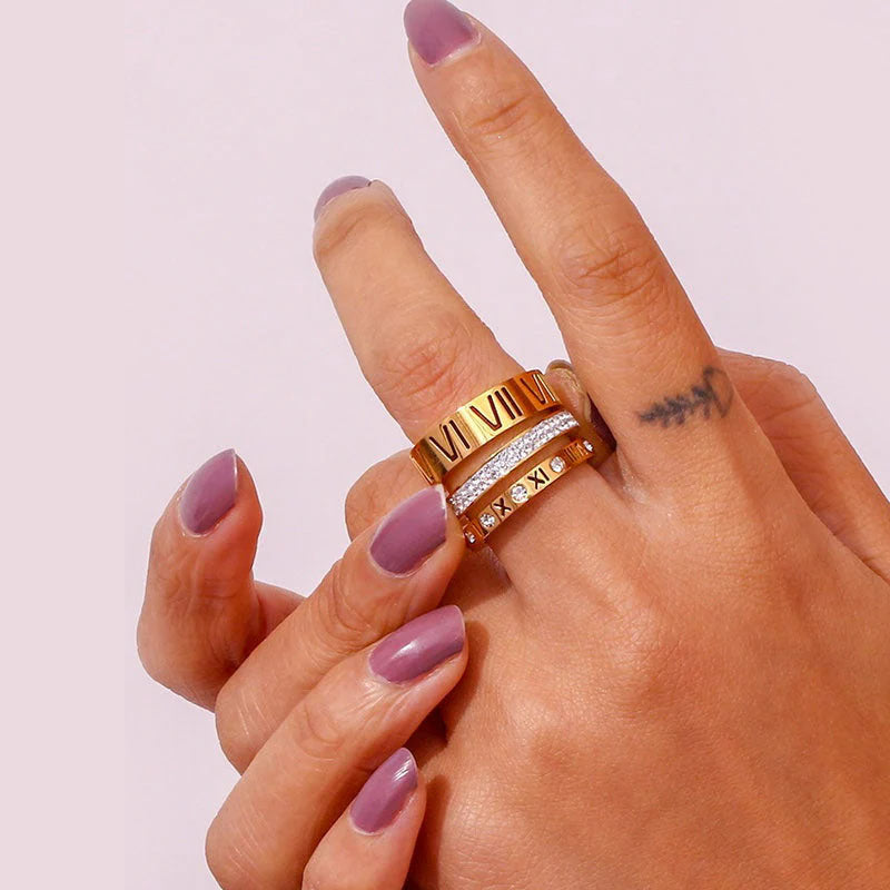 Trilogy Stacked Ring - UK FASHION STORE