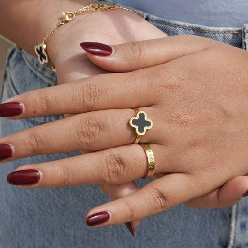 Black Clover Adjustable Ring - UK FASHION STORE